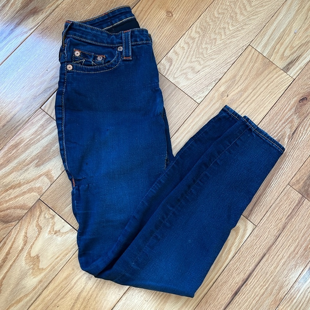 True Religion Jeanie Mid Raise Curvy Skinny Jean indigo Sz 29 - Picture 8 of 13